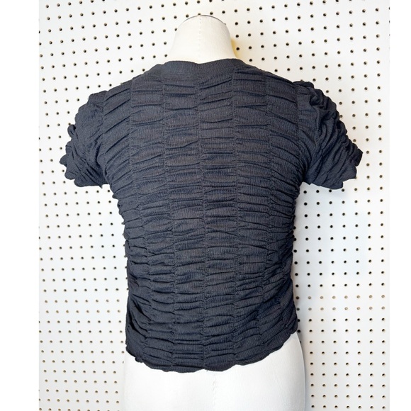 By Anthropologie | Ruched Baby Tee in Black Sz. S - Picture 5 of 10